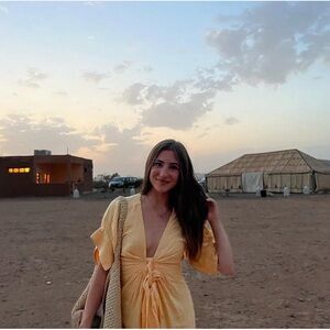 Yellow Tie-Front Dress